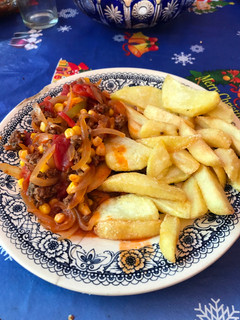 Una foto de Tomaticán con Papas Fritas