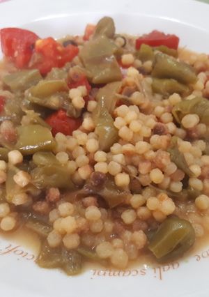 Foto di Fregola con i friggitelli