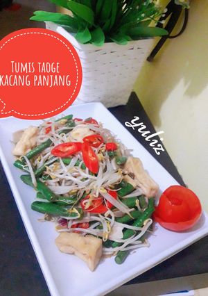 Foto resep Tumis taoge kacang panjang #ResepPertamaku#