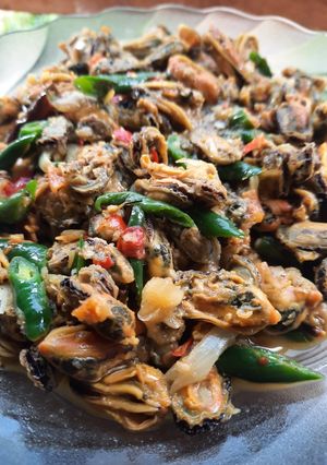 Foto resep Tumis kerang hijau kupas cabe hijau