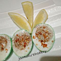A picture of Sweet n spicy devilled eggs.