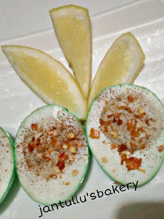 A picture of Sweet n spicy devilled eggs.