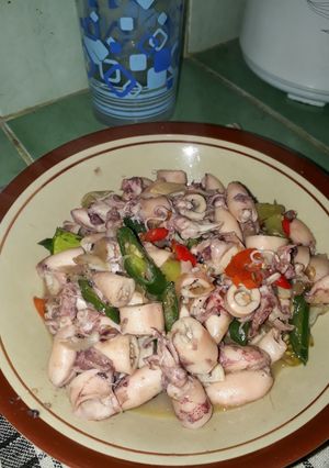 Foto resep Cumi Asin Tiram Cabai Hijau