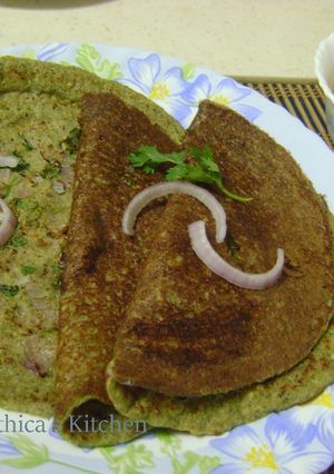 A picture of Onion Pesarattu Dosa.