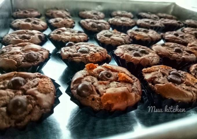 Brownies cup kering crunchy |no mixer