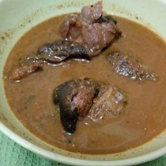 A picture of Goat meat peppersoup.