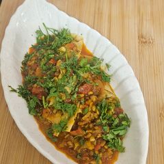 A picture of Methi papad ki sabji.