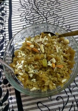 A picture of #sweet jaggery poha.