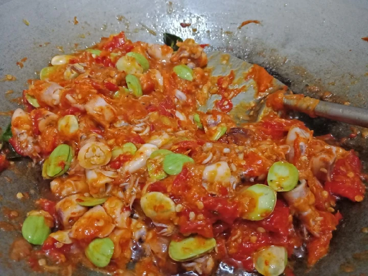 Recipe Sambal Cumi asin pete the So Delicious Can spoil the tongue