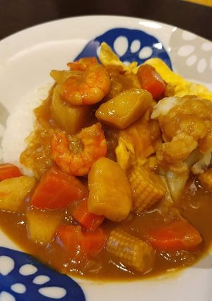【透食】白蝦仁咖哩飯 的食譜成品照片