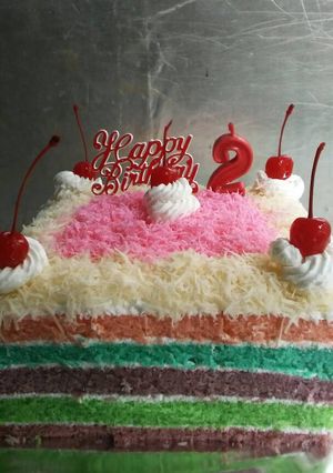 Foto resep Rainbow cake ultah lembuuutt