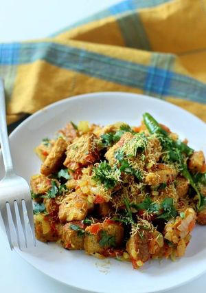 A picture of Bread Upma.