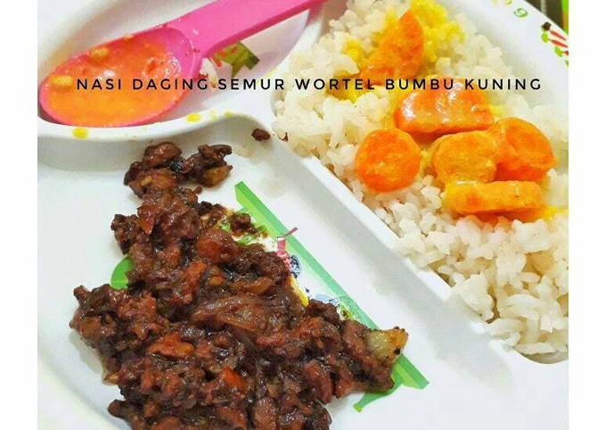 Nasi daging semur wortel bumbu kuning #mpasi1y+