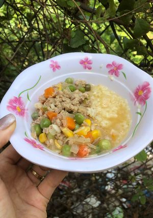 Hình của món Nui sao thịt bằm rau củ.