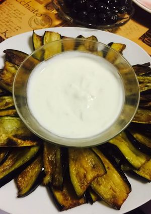 صورة لوصفة باذنجان وزبادي حامض مع ثومسهل ولذيذه
