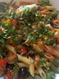 Penne tricolor con hortalizas
