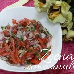 A picture of Onion and Tomato Curtido Salsa.
