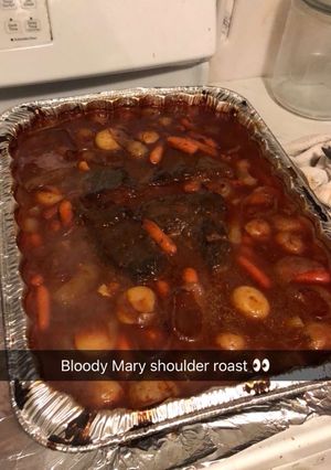 A picture of Bloody Mary shoulder roast.