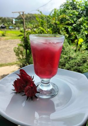 Foto resep Es sirup bunga rosella