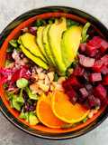 Insalata di fagioli con barbabietola rossa