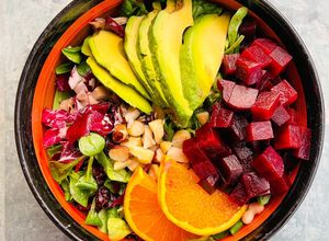 Foto di Insalata di fagioli con barbabietola rossa