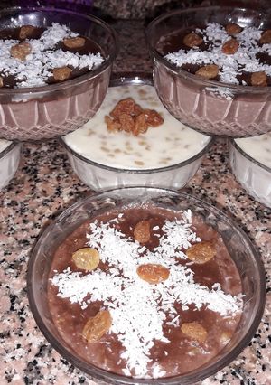 صورة لوصفة عاشوراء بالفانيلا والشوكولاته 😋