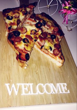 صورة لوصفة بيتزا سريعه 🍕♥️