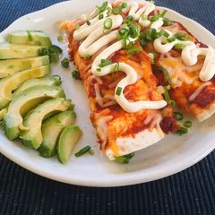 A picture of Chicken Enchiladas.
