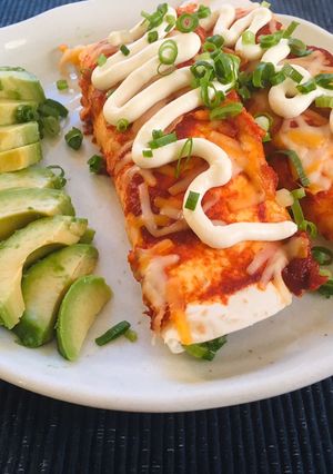 A picture of Chicken Enchiladas.