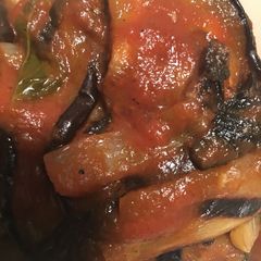 A picture of Double cooked eggplant in tomato sauce.