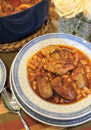 A picture of Quick and Easy Cassoulet (Baked Bean Casserole).