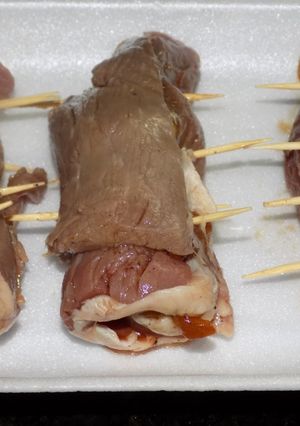 Una foto de Roll de carne con morrones asados