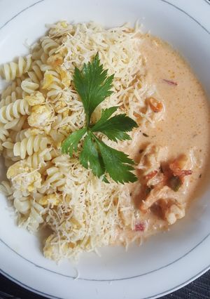 Foto resep Pasta Fusilli Siram Seafood ala aku
