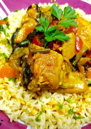 O poză a rețetei Spinach rabbit curry (curry de iepure cu spanac).