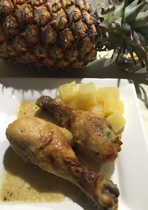 Una foto de Pollo en néctar de Piña
