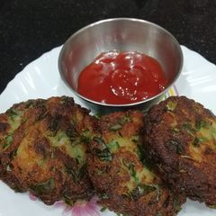 A picture of Hare bhare kabab.