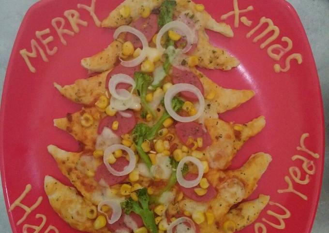 Recipe of Homemade Christmas Tree Pizza