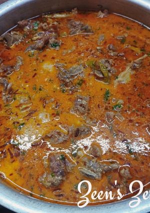 A picture of Hyderabadi Mutton Korma with Peanut Butter.