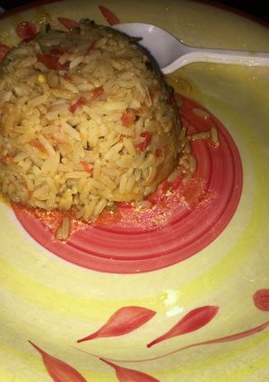 A picture of Rice & potato jollof🍛.