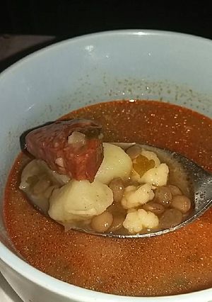 Lencseleves csülökkel, kolbásszal recept fotója