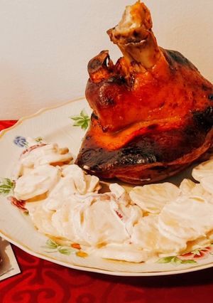 Mézes-sörös sült csülök recept fotója