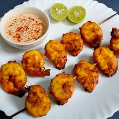 A picture of Tandoori Prawn With Spicy Yogurt Dip.