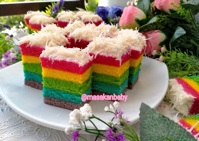 Resep Rainbow Cake Kukus Cantik Mudah Dibuat