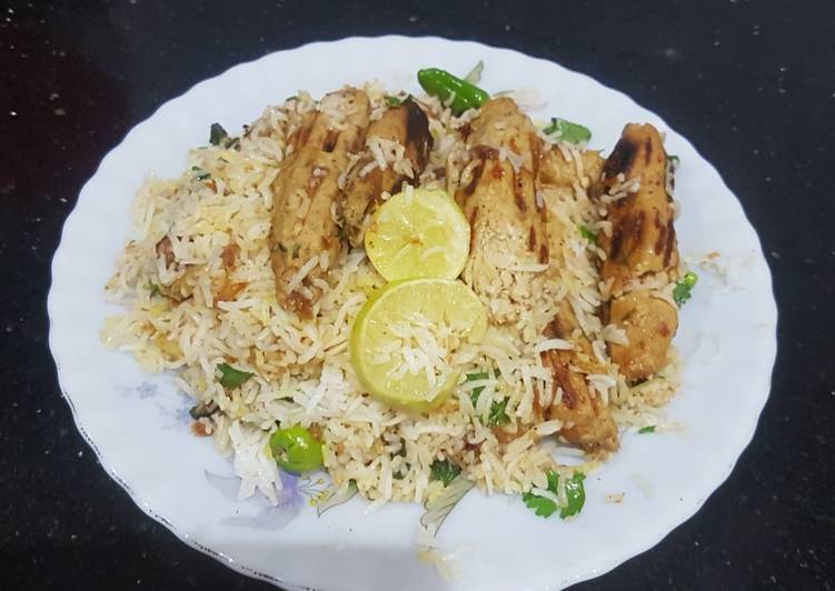 Seekh kabab biryani