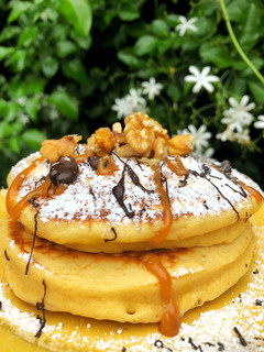 Una foto de Panqueques súper esponjosos rellenos de dulce de leche
