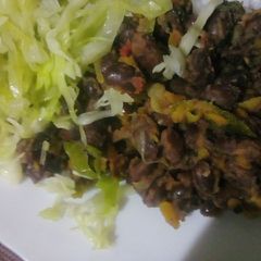 Fried njahi or black beans A picture of Fried njahi or black beans.
