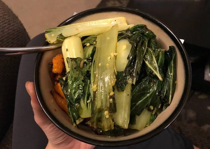 Bok choy & carrots with wild rice