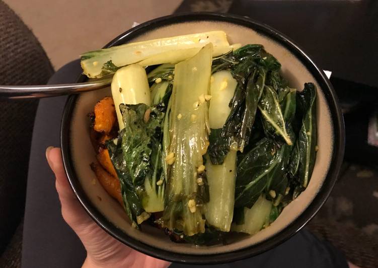 Bok choy & carrots with wild rice