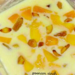 A picture of Nutty mango custard.