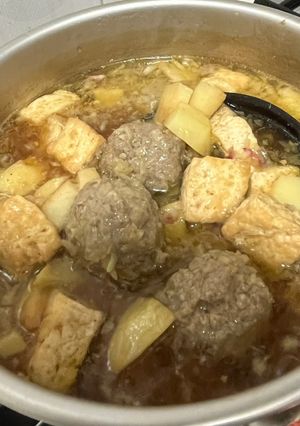 Foto resep Semur Bola Daging Sapi Kentang Tahu